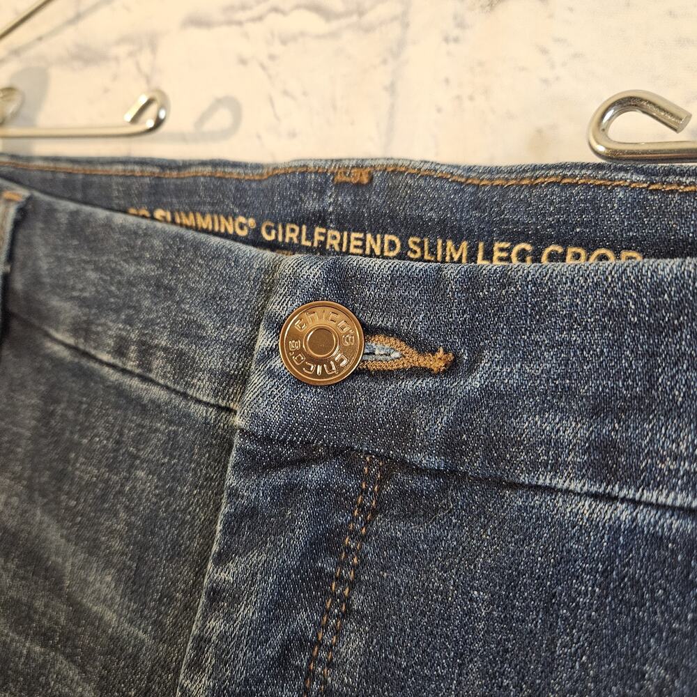 Chico's Jeans Womens Size 16 Blue So Slimming Girlfriend Slim Leg Crop - Picture 3 of 7